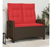 vidaXL Panchina da giardino Marrone e Rosso 105 x 60 x 112 cm