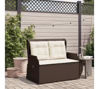 vidaXL Panchina da giardino Marrone polyrattan