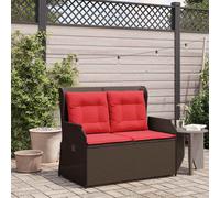 vidaXL Panca da giardino in polyrattan, mobili da esterni, panca in rattan alla moda, resistente alle intemperie, seduta regolabile, perfetta per il tempo freddo