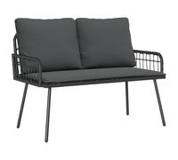 Divano a Due Posti in Rattan Nero con Cuscini | Design Resistente alle Intemperie Perfetto per Balconi e Patii Mobili da Esterno Eleganti e Durevoli