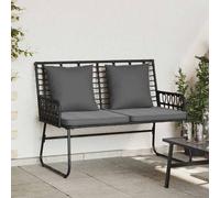 vidaXL Panchina da giardino Nero e antracite polyrattan