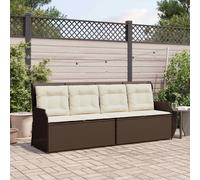 vidaXL Panchina da giardino Nero e Bianco Crema polyrattan