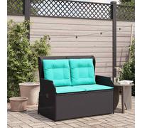 vidaXL Panchina da giardino Nero polyrattan