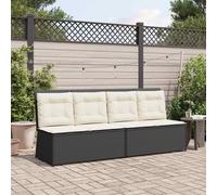 vidaXL Panchina da Giardino Nero polyrattan, Panca Alfresco, arredo Giardino Moderno, Lettino Rettangolare, Mobile da Patio Resistente, Relax per la Tua terrazza