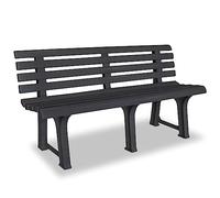 vidaXL Panchina da Giardino 145,5 cm in Plastica Antracite