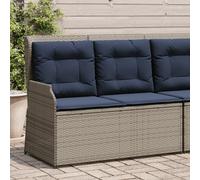 vidaXL Lettino da giardino con cuscini grigio in polyrattan