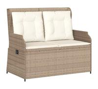 vidaXL panchina da Giardino, Relax Esterna, Schienale Regolabile in Diverse Posizioni, Telaio in Acciaio, mobili in Rattan, Seduta per Interni