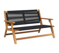 vidaXL Panchina da Giardino Relax Nero Legno di Acacia Massello