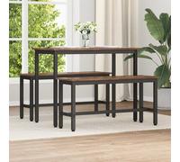 vidaXL Panchina da Pranzo 2 PCS Rovere fumé 100 x 32,5 x 48,5 cm, Panchina da Pranzo alla Moda, Regolabile, Rettangolare, Design Minimal, Seduta Moderna, arredo per Interni