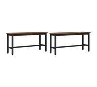 vidaXL Panchina da Pranzo 2 PCS Rovere fumé 100 x 32,5 x 48,5 cm, Panchina da Pranzo alla Moda, Regolabile, Rettangolare, Design Minimal, Seduta Moderna, arredo per Interni