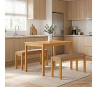vidaXL Panchina da pranzo 95 x 32 x 45 cm Legno di Quercia Massello