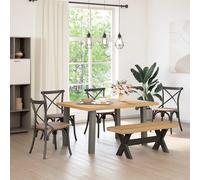 vidaXL Panchina da pranzo NOAIN 120 x 41 x 45 cm, Panca Rettangolare in Pino per Sala da Pranzo, Seduta Versatile, Design a Listelli, Facile da Pulire