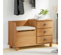 vidaXL Panchina di Stoccaggio "ASKIM" Marrone 100x39x62 cm Legno Massello Pino