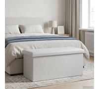 vidaXL Panchina di stoccaggio pieghevole Bianco PVC
