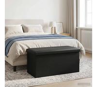 vidaXL Panchina di stoccaggio pieghevole Nero PVC