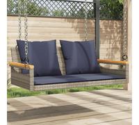 vidaXL Panchina Dondolo con Cuscini Grigia 109x62x40 cm in Polyrattan