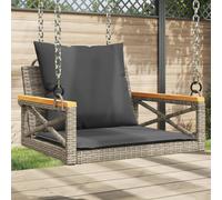 vidaXL Panchina Dondolo con Cuscini Grigia 63x62x40 cm in Polyrattan