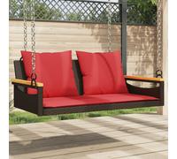 vidaXL Panchina Dondolo con Cuscini Marrone 109x62x40 cm in Polyrattan