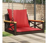 vidaXL Panchina Dondolo con Cuscini Marrone 63x62x40 cm in Polyrattan