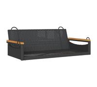 vidaXL Panchina Dondolo Nera 109x62x40 cm in Polyrattan