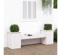 vidaXL Panchina Fioriera Bianca 184,5x39,5x56,5 cm Legno Massello Pino