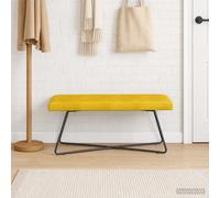 vidaXL panchina Tinta unita Giallo 110 x 40 x 45 cm Velluto, Panca moderna, versatile per interni, arredo alla moda, design semplice, sala, cucina, camera, corridoio
