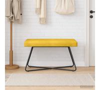 vidaXL panchina Tinta unita Giallo 80 x 40 x 45 cm Velluto, Panca moderna, versatile per interni, arredo alla moda, design semplice, sala, cucina, camera, corridoio