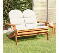 vidaXL Panchina Giardino Adirondack Cuscini 126 cm Massello di Acacia