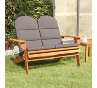vidaXL Panchina Giardino Adirondack Cuscini 126 cm Massello di Acacia