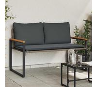 vidaXL panchina Grigio e Grigio Scuro 115 x 65 x 72 cm Rattan