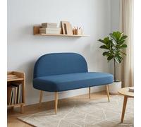 vidaXL Panchina imbottita con schienale Blu 110 x 60 x 76 cm