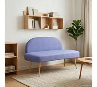 vidaXL Panchina imbottita con schienale Blu Jeans 110 x 60 x 76 cm