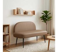 vidaXL Panchina imbottita con schienale Cappuccino 110 x 60 x 76 cm
