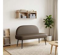 vidaXL Panchina imbottita con schienale Grigio 110 x 60 x 76 cm, Panchina per Soggiorno, Seduta Moderno Rivestito, Pelle Sintetica, Design Versatile, Gambe Sghembe, Comfort in Schiuma