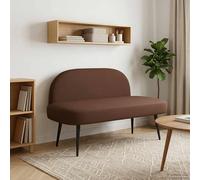 vidaXL Panchina imbottita con schienale Marrone 110 x 60 x 76 cm, Panchina per Soggiorno, Seduta Moderno Rivestito, Pelle Sintetica, Design Versatile, Gambe Sghembe, Comfort in Schiuma