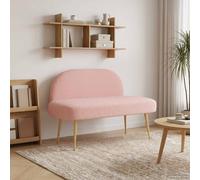 vidaXL Panchina imbottita con schienale Rosa 110 x 60 x 76 cm Bouclé, Panchina Moderna per Soggiorno, Seduta Imbottita per Ingresso, Design Tessuto Bou ambe Coniche
