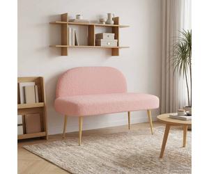 vidaXL Panchina imbottita con schienale Rosa 110 x 60 x 76 cm Bouclé