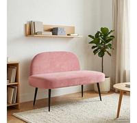 vidaXL Panchina imbottita con schienale Rosa 110 x 60 x 76 cm Velluto