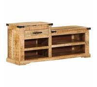 vidaXL panchina Marrone 110 x 35 x 50 cm Mango Grezzo