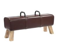 vidaXL panchina Marrone Scuro 110 x 30 x 45 cm Pelle Vera