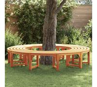 vidaXL Panchina per Alberi 2 pcs Naturale 160 x 80 x 45cm