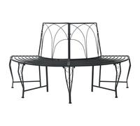 vidaXL Panchina per Alberi 4-Numero di posti 160 x 80 x 89 cm Acciaio