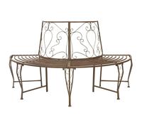 vidaXL Panchina per Alberi 4-Numero di posti 160 x 80 x 89 cm Acciaio, Panchina elegante per esterni, resistente agli agenti atmosferici, mobile moderno per giardino e patio