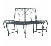 vidaXL Panchina per Alberi 4-Numero di posti 160 x 80 x 89 cm Acciaio