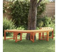 vidaXL Panchina da Esterno a Mezza Luna per 3 Adulti in Legno Massello di Acacia con Finitura Marrone Naturale Resistente ai Raggi UV, Perfetta per Giardini e Patios, Posto a Sedere per Esterni, Mobi