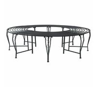 vidaXL Panchina per Alberi 8-Numero di posti Ø 160 x 44 cm Acciaio, Panchina elegante per esterni, resistente agli agenti atmosferici, mobile moderno per giardino e patio