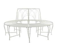 vidaXL Panchina per Alberi 8-Numero di posti Ø 160 x 89 cm Acciaio