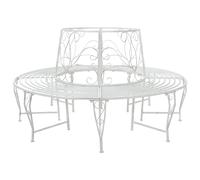vidaXL Panchina per Alberi 8-Numero di posti Ø 160 x 89 cm Acciaio, Panchina elegante per esterni, resistente agli agenti atmosferici, mobile moderno per giardino e patio