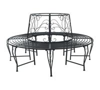 vidaXL Panchina per Alberi 8-Numero di posti Ø 160 x 89 cm Acciaio