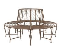 vidaXL Panchina per Alberi 8-Numero di posti Ø 160 x 89 cm Acciaio